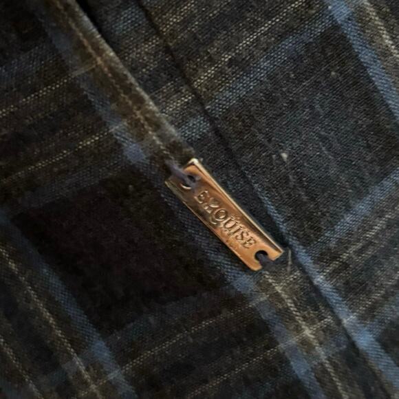 Exquise Anthropologie Size US 8 Plaid Flannel Shirt Dress Midi Blue - Picture 4 of 7